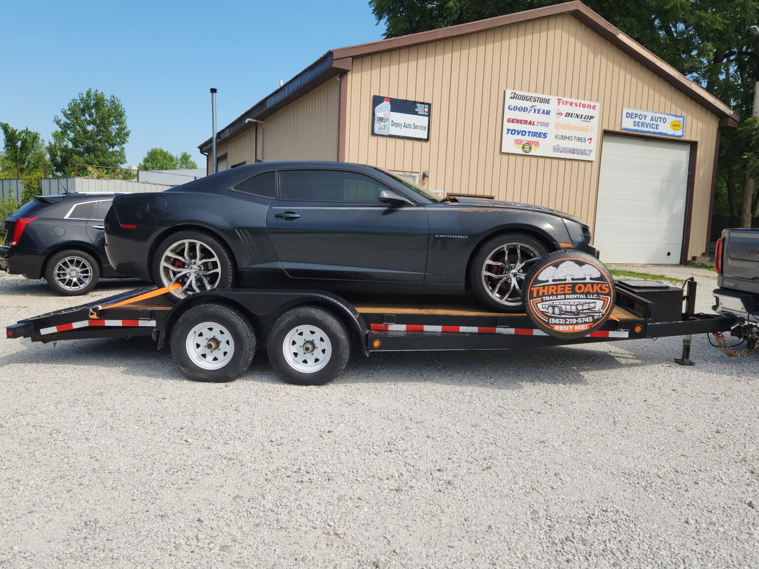 camaro on trailer